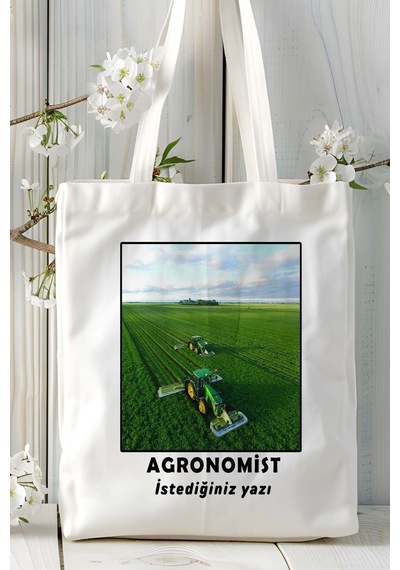 Art Hediye Agronomist Baskılı Bez Omuz Çantası Kişiye Özel Model 7 Çok Renkli