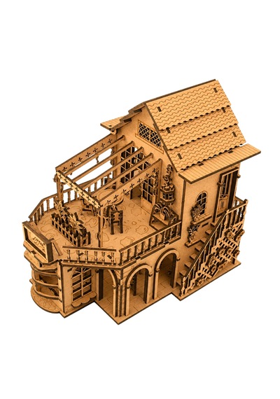 Coffee Shop Diorama Ahşap Maket Seti Dıy Miniatür Kafe Binası Koleksiyoner Modeli 362 Parça