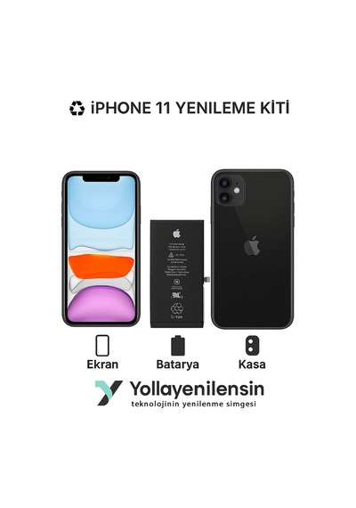 Apple Uyumlu iPhone 11 Kiti Ekran + Batarya + Arka Kasa e Eş Değer Kalite Parçalar
