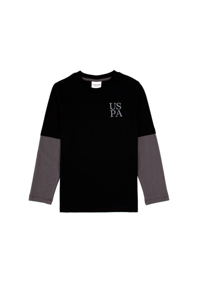 U.S. Polo Assn. Erkek Çocuk Siyah Bisiklet Yaka Basic Sweatshirt 50313996-VR046
