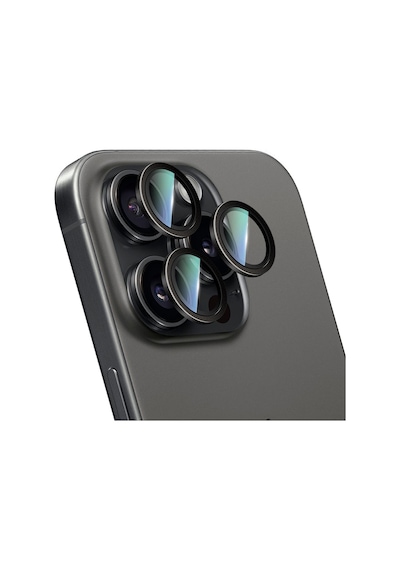 Apple Uyumlu   iPhone 16 Pro Max Caseworld Karbon Fiber Serisi Anti Reflective Kamera Lens Koruyucu Siyah
