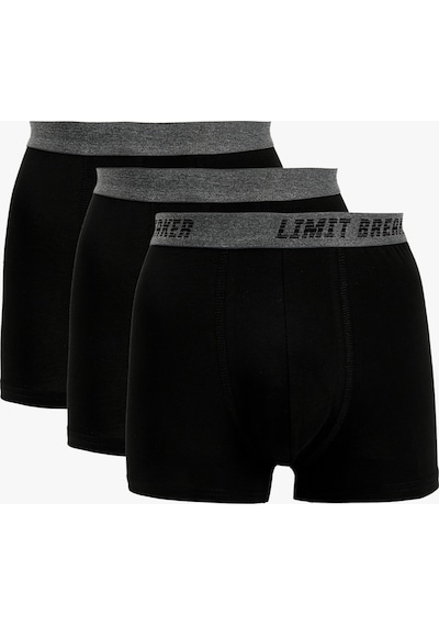 Koton Pamuklu Baskılı Bel Detaylı 3'lü Boxer Seti Siyah 7wlm90022mk