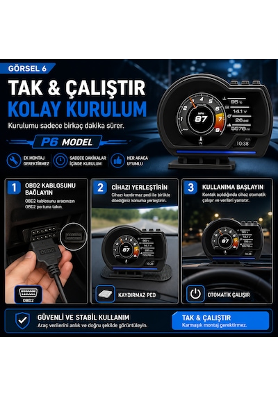 Head Up Display Hud Araç Verileri Bu Ekranda Obd 2 - Gps Hız Alarmı ,rpm ,su Sıcaklığı Basınç ,akü Şarj Durumu,obd 2 Arıza Kodu Taraması 120 Parametre