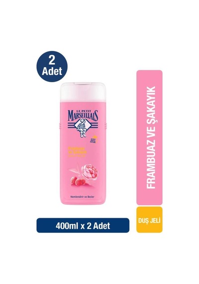Le Petit Marseillais Frambuaz ve Şakayık Banyo ve Duş Jeli 2 x 400 ML
