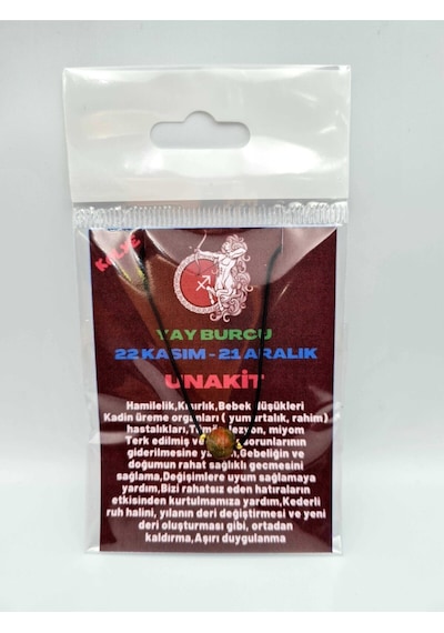 Sertifikalı Yay Burcu Unakit Taşı Doğal Taş Kolye Çok REnkli