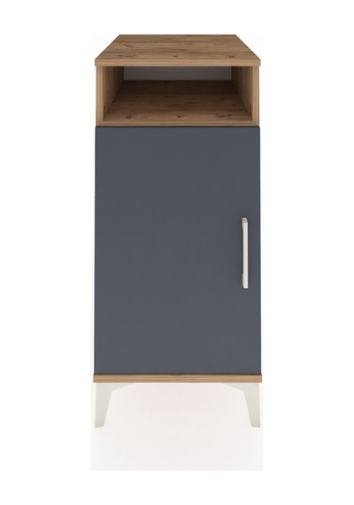 Kronos Komodin 3 Raflı Tek Kapaklı 44x59x96 Çam-antrasit Çam