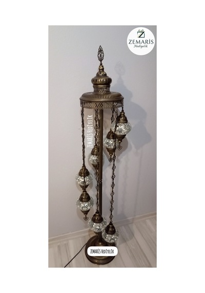 El Yapımı Otantik Mozaik Lambader 7 Li Beyaz - 761810958 Diğer