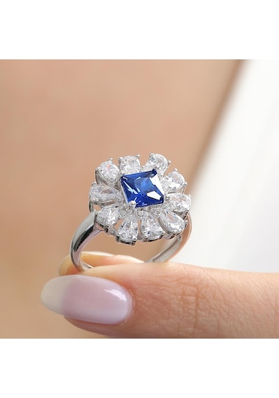 Mia Vento Effective Diamond Milano Rüyası Sentetik Safir Taşlı Gümüş Yüzük