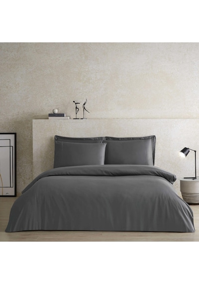 Linens Tencel Çift Kişilik Nevresim Kılıfı Antrasit