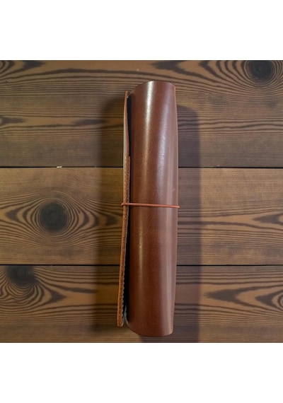Guizzmo A5 Deri Defter Kılıfı, Kahverengi, El Yapımı, 3 Lastikli, 6 Deftere Kadar Kullanım, Kişiselleştirilebili 0.75 LT - 2.5 LT - 12 KG