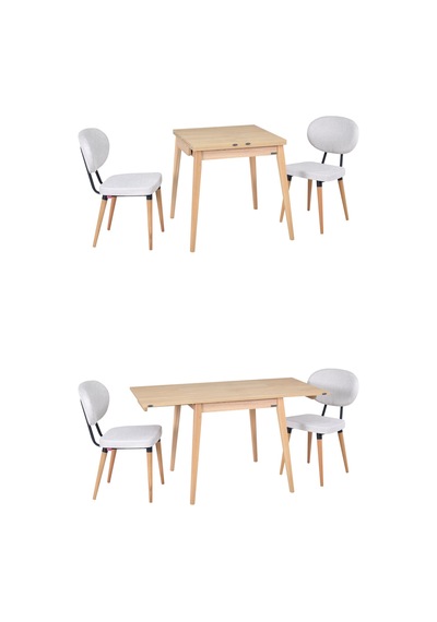 Vilinze Akdeniz Sandalye Avanos Ahşap Mdf Mutfak Masası Takımı - 70x140 Cm