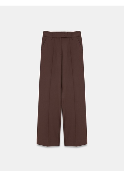 Dilvin 73237 Yüksek Bel Geniş Paça Pantolon Kahve