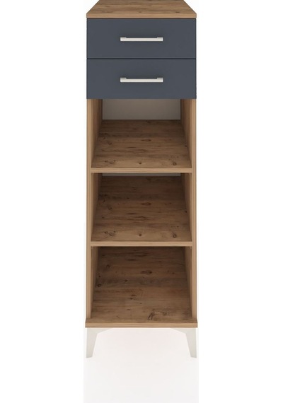 Kronos Dolap 2 Raflı 2 Çekmeceli 44x59x134 Çam-antrasit Atlas Çam