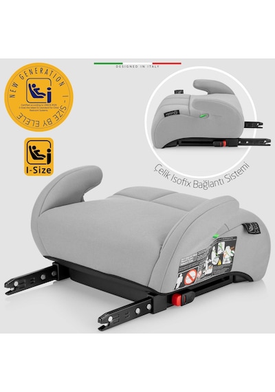 Elele Robustofix I-size Yükseltici Oto Koltuğu İsofix 125-150 Cm 15-36 Kg Gri