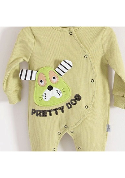 Candar 3-18 Ay Pretty Dog Kız Bebek Tulumu Bandanalı Yeşil Yeşil