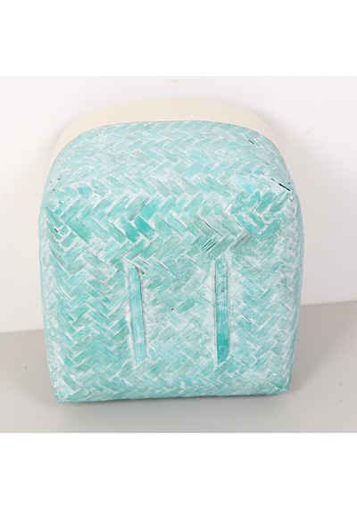 Humi 42x42x33 Cm Doğal Bambu Xl Sepet Mavi