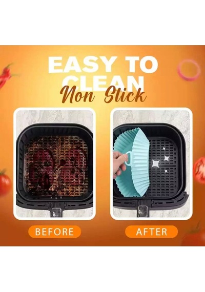 Fritöz Airfryer Silikon Pişirme Tepsisi Kullanımlık Sepet Mikro Dalga Fırın Için Uygun Silikon Pembe Diğer