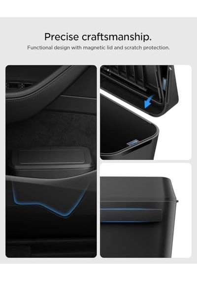 Spigen Tesla Model Y Juniper 2026-2025 Araç İçi Çöp Kutusu/manyetik Kapaklı Kapı İçi Çöp Kovası To281j Siyah - Acp11106 Spigen Tr
