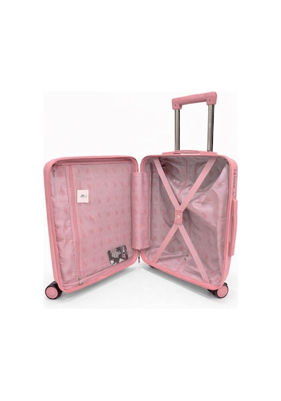 U.S. Polo Assn. 3'lü Valiz Seti %100 Polipropilen Valiz 4x2 Teker Pembe 26040 Pembe