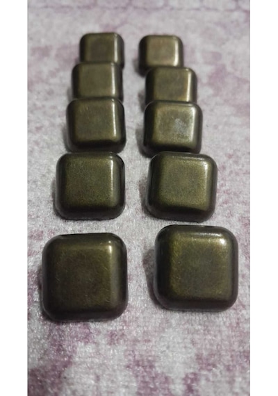 Siyah Bakır Kaplama Metal Düğme 27 Boy 17 Mm 10 Adet