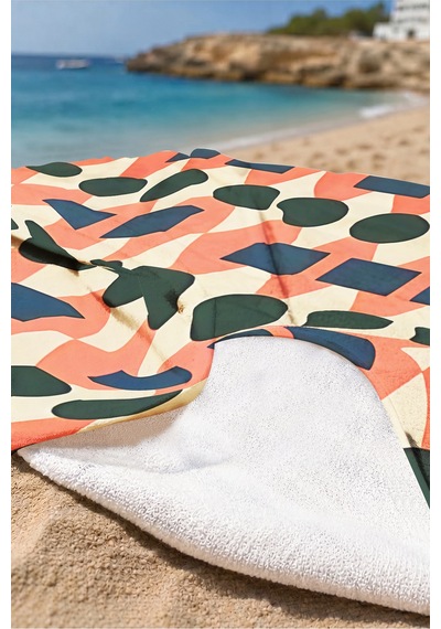 Geometrik Modern Desenli Plaj Havlusu-retro Coral Lacivert Minimalist Hızlı Kuruyan Mikrofiber Havlu Yumuşak İncisi Geometrik Modern Desenli Plaj Havlusu-retro Coral Lacivert Minimalist Hızlı Kuruyan Mikrofiber Havlu Yumuşak İncisi