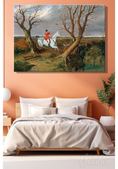 Yatay Kanvas Tablo Tekli Ev Kafe Ofis John Frederick Herring The Suffolk Hunt: Gone Away Eseri 2777