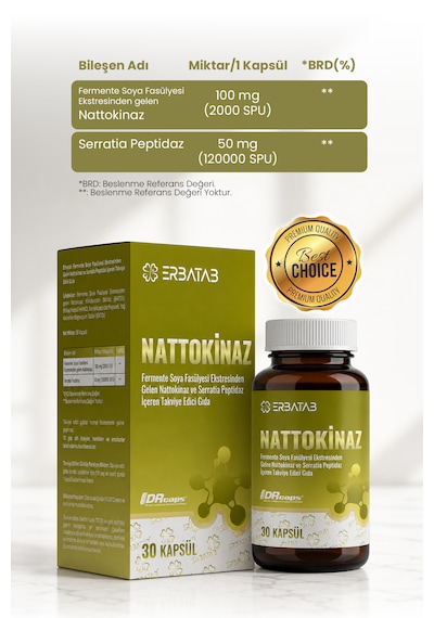 Erbatab Nattokinaz Takviye Edici Gıda 30 Kapsül