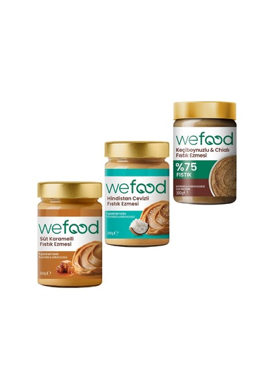 Wefood Süt Karamelli Fıstık Ezmesi 300 Gr + Hindistan Cevizli Fıstık Ezmesi 300 Gr + Keçiboynuzlu & Chialı Fıstık Ezmesi 300 Gr 8683347037247 Wefood Süt Karamelli Fıstık Ezmesi 300 Gr + Hindistan Cevizli Fıstık Ezmesi 300 Gr + Keçiboynuzlu & Chialı Fıstık Ezmesi 300 Gr 8683347037247