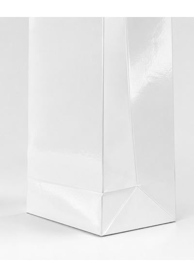 Şişelik İpli Beyaz Karton Poşet, 25 Adet - 12x10x38 Cm, Kalın Yap