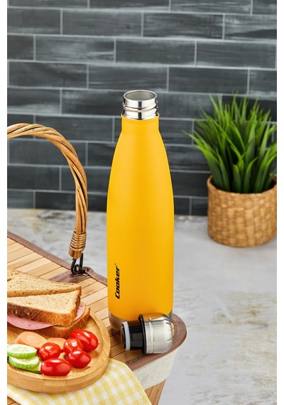 Cooker Hydrokeep 500 Ml Paslanmaz Çelik Şişe Termos Ckr2071 Turuncu