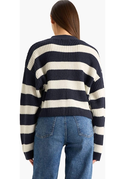 Defacto Regular Fit V Yaka Hırka Z8539az25wnnv207 Lacivert