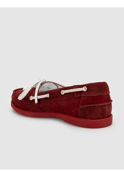 Bordo Detaylı Hakiki Deri Marin Loafer Ayakkabı