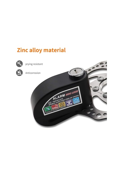 Locks World Class 110 Db Siyah Motosiklet Alarmlı Disk Kilidi