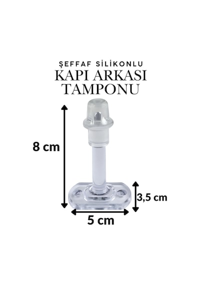 Şeffaf Kapı Kolu Stoperi 8 Cm Kapı Çarpma Engelleyici Duvar Koruyucu Tampon Ve Tutucu Çarpma