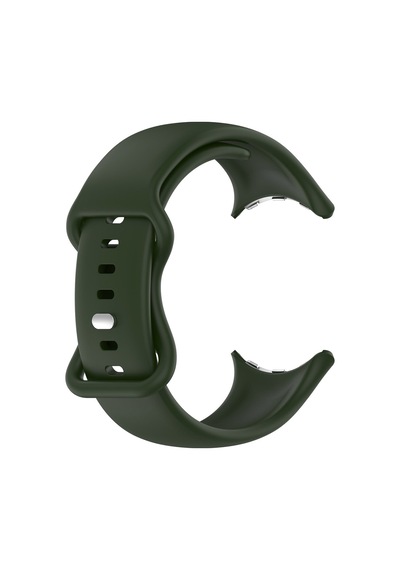 Caseonn Google Pixel Watch 5 45mm Kordon Esnek Spor Silikon Kayış Koyu Yeşil