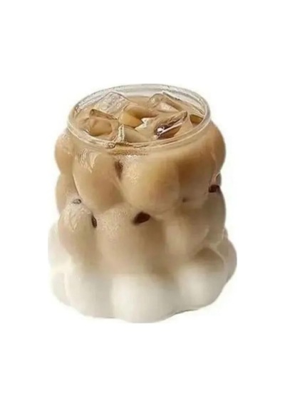 Borosilikat Cam Üzüm Bubble Şekilli Bardak, 300 Ml, Şeffaf Cam, Makinede Yıkanabilir, Latte Ve Meşrubat İçin, 1 Adet - 2431 Çok Renkli