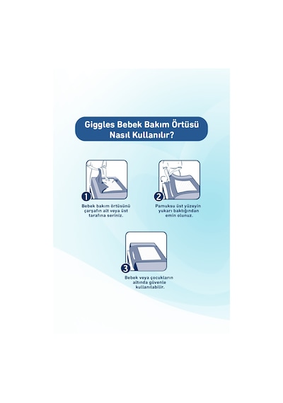 Giggles Bebek Bakım Örtüsü 60x60 Alt Açma Bezi 10 Paket 100 Adet