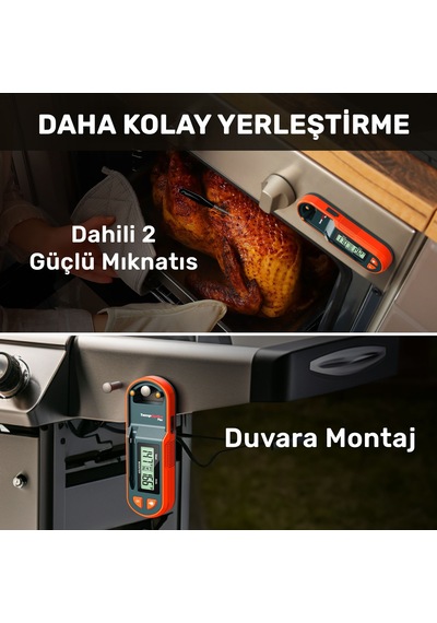 Thermopro Tp971 Şarjlı 183m Kablosuz Alarmlı 1problu Telefon Kontrollü Profesyonel Gıda Termometresi