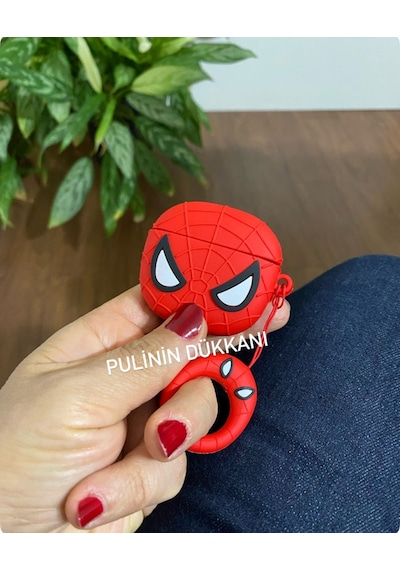Apple Uyumlu iPhone 1/2.nesil  Koruyucu Bluetooth Kulaklık Kılıfı Spiderman Figürlü Spiderman Airpods 1/2. Nesil