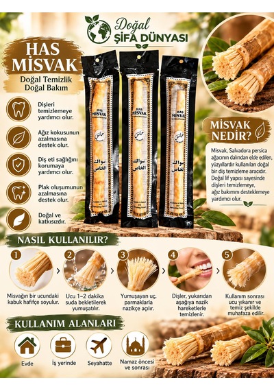 Misvak Taze Yaş Lifli Ve Vakumlu Agız Ve Diş Sağlıgı 1 Adet