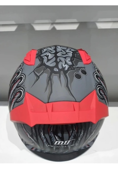Mts Kask Mts Pro 801 Dreaka Güneş Gözlüklü Motosiklet Kaskı Antrasit - Kırmızı