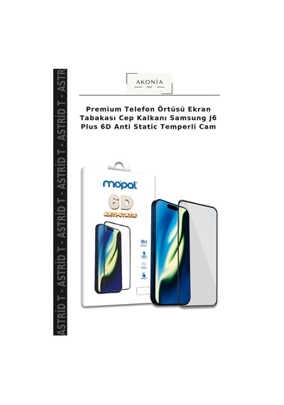 Premium Telefon Örtüsü Ekran Tabakası Cep Kalkanı Samsung J6 Plus 6d Anti Static Temperli Cam
