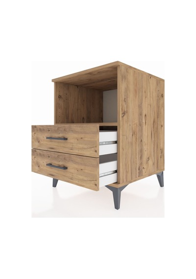 Kronos Komodin Tek Raflı 2 Çekmeceli 60x59x80 Çam-çam Atlas Çam