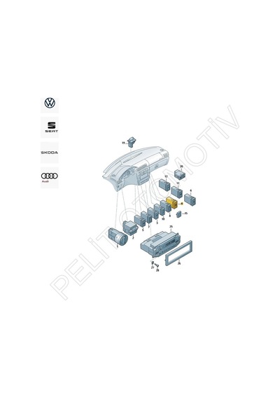 Passat B5 Dörtlü Flaşör Düğme 3b0953235e 1997-2000