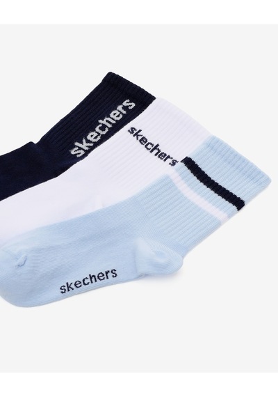 Skechers 3'lü Paket Funny Script Uzun Çorap Büyük Erkek Çocuk Lacivert-mavi-beyaz Sk2520126-3474