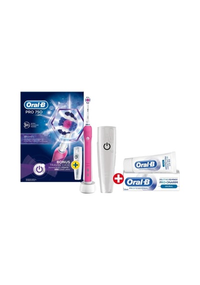 Pro 750 Şarj Edilebilir Diş Fırçası Cross Action Pembe+50 Ml Diş Macunu