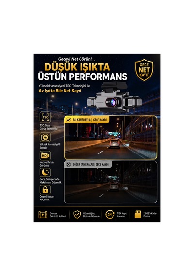 4 Kamera + 360 Görüş + Wifi + Gece Görüşü + Park Kiti Hediye