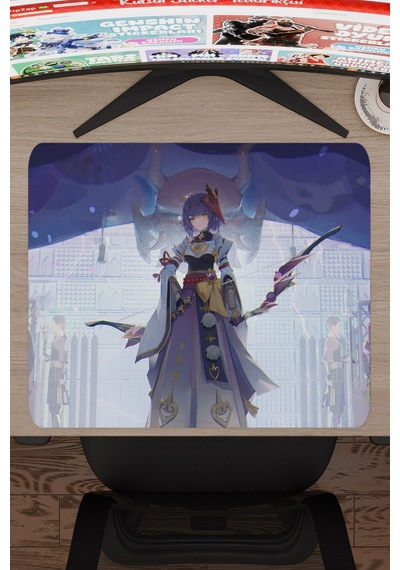 Kujou Sara Genshin Impact Anime Oyuncu V1 - 48x40 Xl Gaming Mouse Pad Fare Altlığı