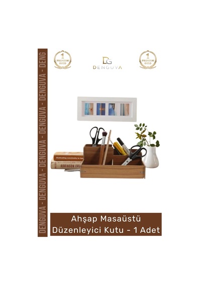 Ahşapdüzenleyici Ofis Çalışma Masası Organizer Kalemlik Bölmeli Doğal Şık Ahşap Masaüstü Düzenleyic Çok Renkli