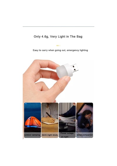 Mini Usb Kamp Ve Gece Lambası Çok Amaçlı Usb Yuvarlak Led Lamba Karışık